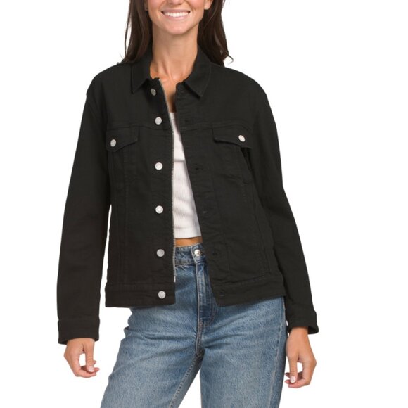 ZADIG & VOLTAIRE NOIR Kase Denim Camo Skull Strass Jacket